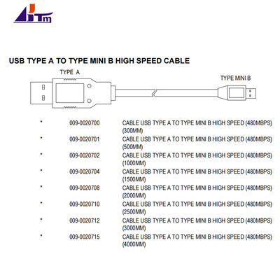 009-0020701 NCR 6683 6684 6687 2062 2064 ชุดสายเคเบิล USB Type A ถึง Type Mini B